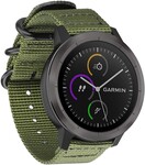 Strap-it® Strap-it Garmin Vivoactive 4 nylon gesp band - 45mm - groen