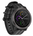 Strap-it® Strap-it Garmin Vivoactive 4 nylon gesp band - 45mm - zwart/grijs