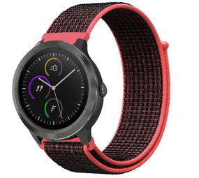 Strap-it® Garmin Vivoactive 3 nylon band (zwart/koraal) Strap-it® Garmin Vivoactive 3 nylon band (zwart/koraal)