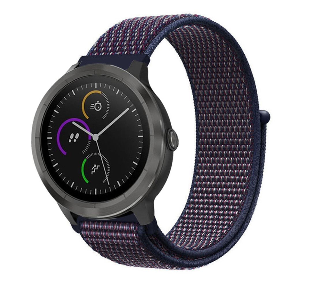 Strap-it® Strap-it Garmin Vivomove HR nylon bandje (paars-blauw)