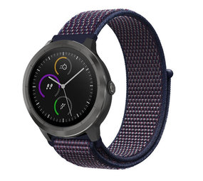 Strap-it® Garmin Vivoactive 4 nylon band - 45mm - paars-blauw