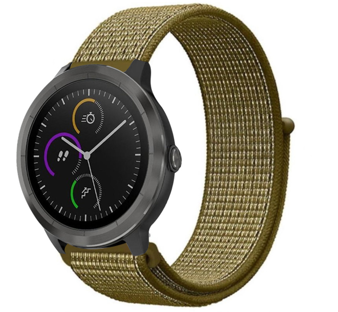 Strap-it® Strap-it Garmin Vivoactive 3 nylon band (olijf)