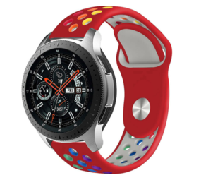 Strap-it® Samsung Galaxy Watch sport band 46mm (rood kleurrijk) Strap-it® Samsung Galaxy Watch sport band 46mm (rood kleurrijk)