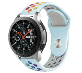 Strap-it® Samsung Galaxy Watch sport band 46mm (lichtblauw kleurrijk) Strap-it® Samsung Galaxy Watch sport band 46mm (lichtblauw kleurrijk)
