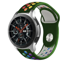 Strap-it® Samsung Galaxy Watch sport band 46mm (legergroen kleurrijk) Strap-it® Samsung Galaxy Watch sport band 46mm (legergroen kleurrijk)