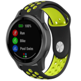 Strap-it® Garmin Vivoactive 4 sport band - 45mm - zwart/geel