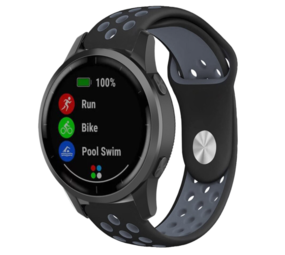 Strap-it® Garmin Vivoactive 4 sport band - 45mm - zwart/grijs