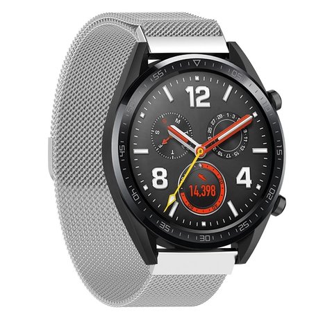 Strap-it® Strap-it Huawei Watch GT 2 Milanese band (zilver) Strap-it® Strap-it Huawei Watch GT 2 Milanese band (zilver)
