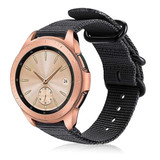 Strap-it® Samsung Galaxy Watch 42mm nylon gesp band (zwart)