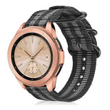 Strap-it® Samsung Galaxy Watch 42mm nylon gesp band (zwart/grijs)