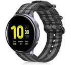 Strap-it® Strap-it Samsung Galaxy Watch Active nylon gesp band (zwart/grijs)