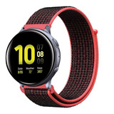 Strap-it® Samsung Galaxy Watch Active nylon band (zwart/koraal)