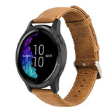 Strap-it® Garmin Venu leren bandje (bruin)