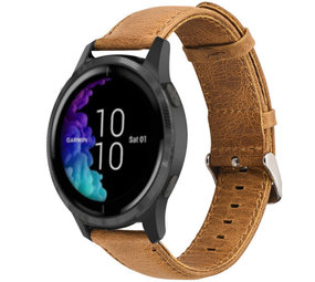 Strap-it® Garmin Venu leren bandje (bruin)