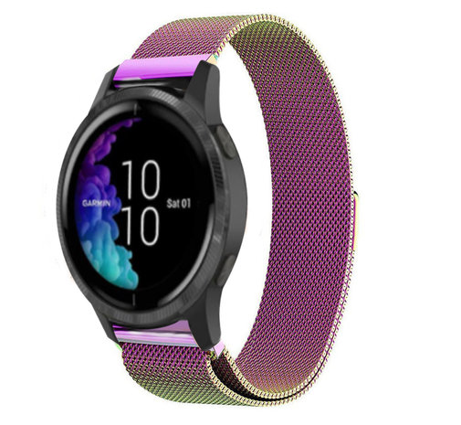 Strap-it® Strap-it Garmin Venu Milanese band (regenboog)