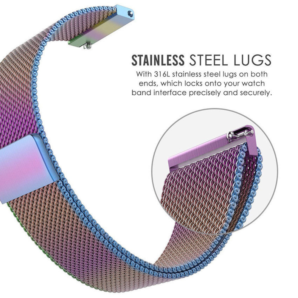 Strap-it® Strap-it Garmin Venu Milanese band (regenboog)