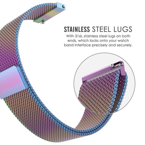 Strap-it® Strap-it Garmin Venu Milanese band (regenboog)