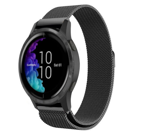 Strap-it® Strap-it Garmin Venu Milanese band (zwart) Strap-it® Strap-it Garmin Venu Milanese band (zwart)