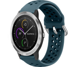 Strap-it® Garmin Vivoactive 3 siliconen bandje met gaatjes (rock green)