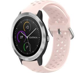 Strap-it® Garmin Vivoactive 3 siliconen bandje met gaatjes (roze)