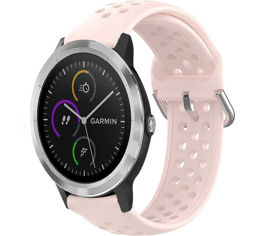 Strap-it® Strap-it Garmin Vivoactive 3 siliconen bandje met gaatjes (roze)