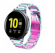 Strap-it® Samsung Galaxy Watch Active stalen band (regenboog)