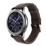 Strap-it® Samsung Gear S3 leren bandje (donkerbruin)
