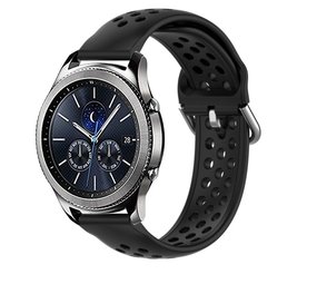 Strap-it® Samsung Gear S3 siliconen bandje met gaatjes (zwart)