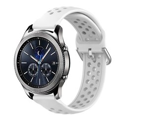 Strap-it® Samsung Gear S3 siliconen bandje met gaatjes (wit)