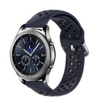 Strap-it® Samsung Gear S3 siliconen bandje met gaatjes (donkerblauw)
