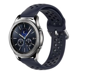 Strap-it® Samsung Gear S3 siliconen bandje met gaatjes (donkerblauw)