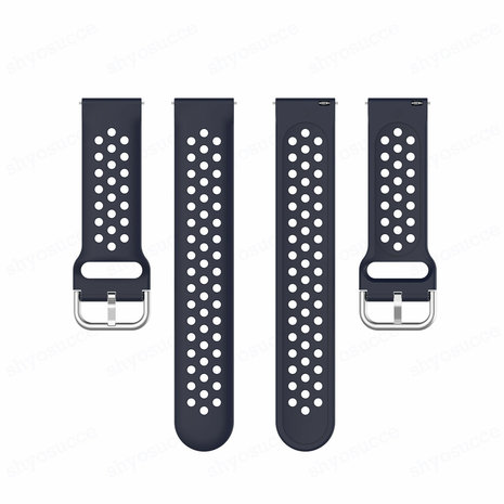 Strap-it® Strap-it Samsung Gear S3 siliconen bandje met gaatjes (donkerblauw)