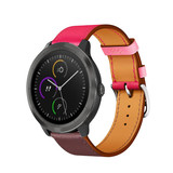 Strap-it® Garmin Vivoactive 3 leren bandje (knalroze/roodbruin)