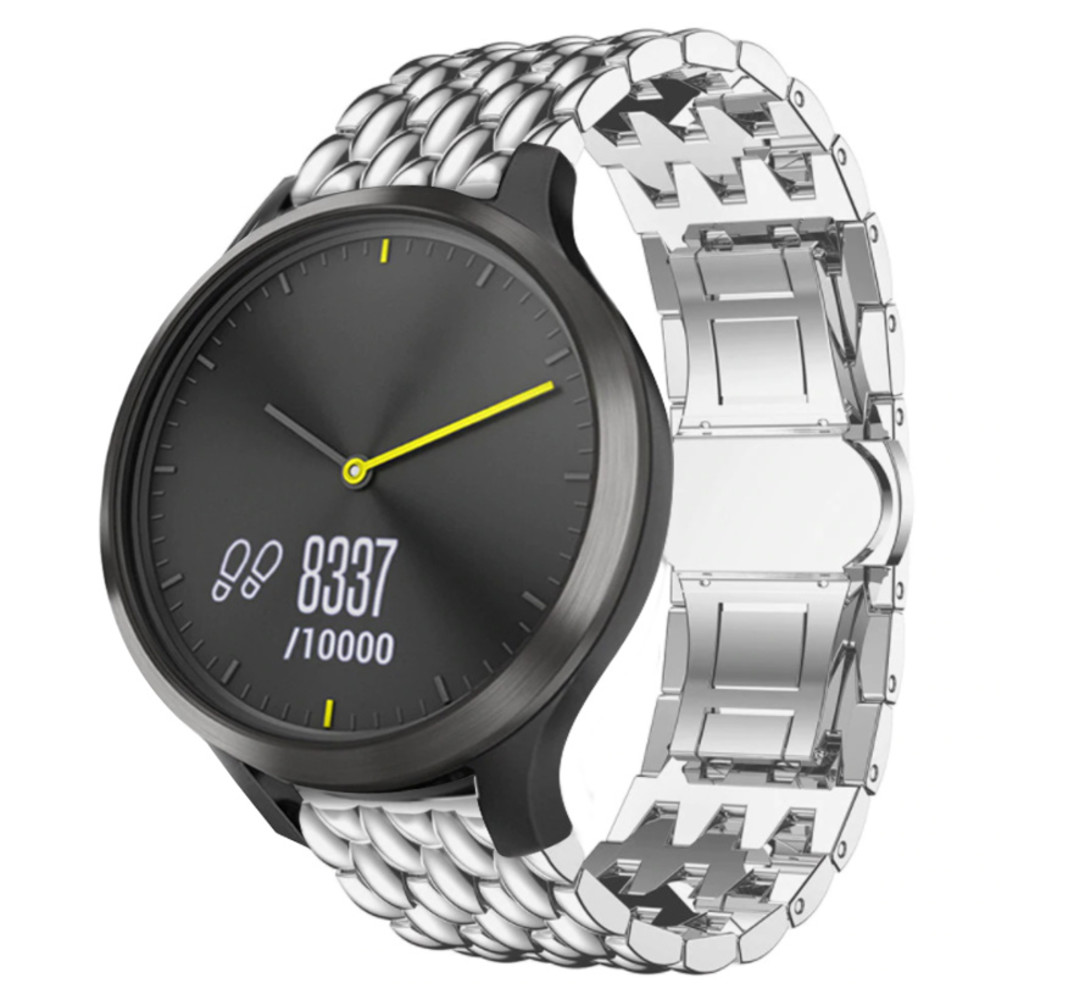 Strap-it® Strap-it Garmin Vivomove HR stalen draak band (zilver)