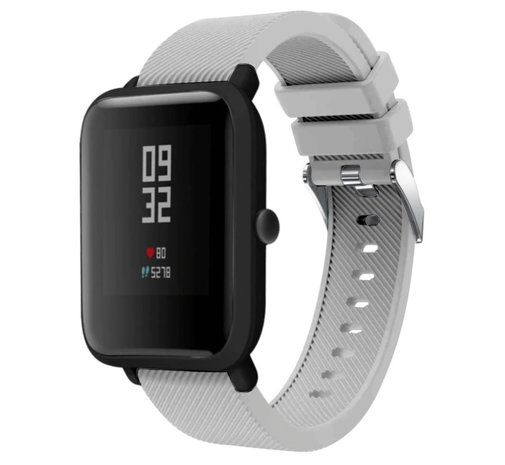 Strap-it® Strap-it Xiaomi Amazfit Bip silicone band (grijs)