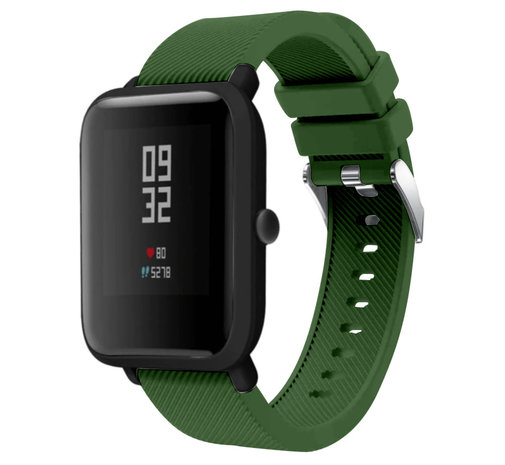 Strap-it® Strap-it Xiaomi Amazfit Bip silicone band (legergroen)