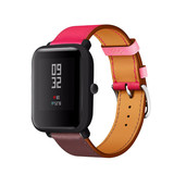 Strap-it® Xiaomi Amazfit Bip leren bandje (knalroze/roodbruin)