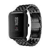 Strap-it® Xiaomi Amazfit Bip stalen draak band (zwart)