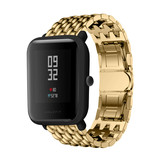 Strap-it® Xiaomi Amazfit Bip stalen draak band (goud)
