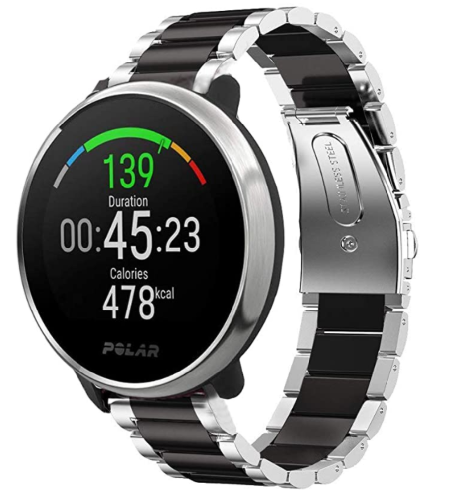 Strap-it® Strap-it Polar Unite stalen band (zilver/zwart)