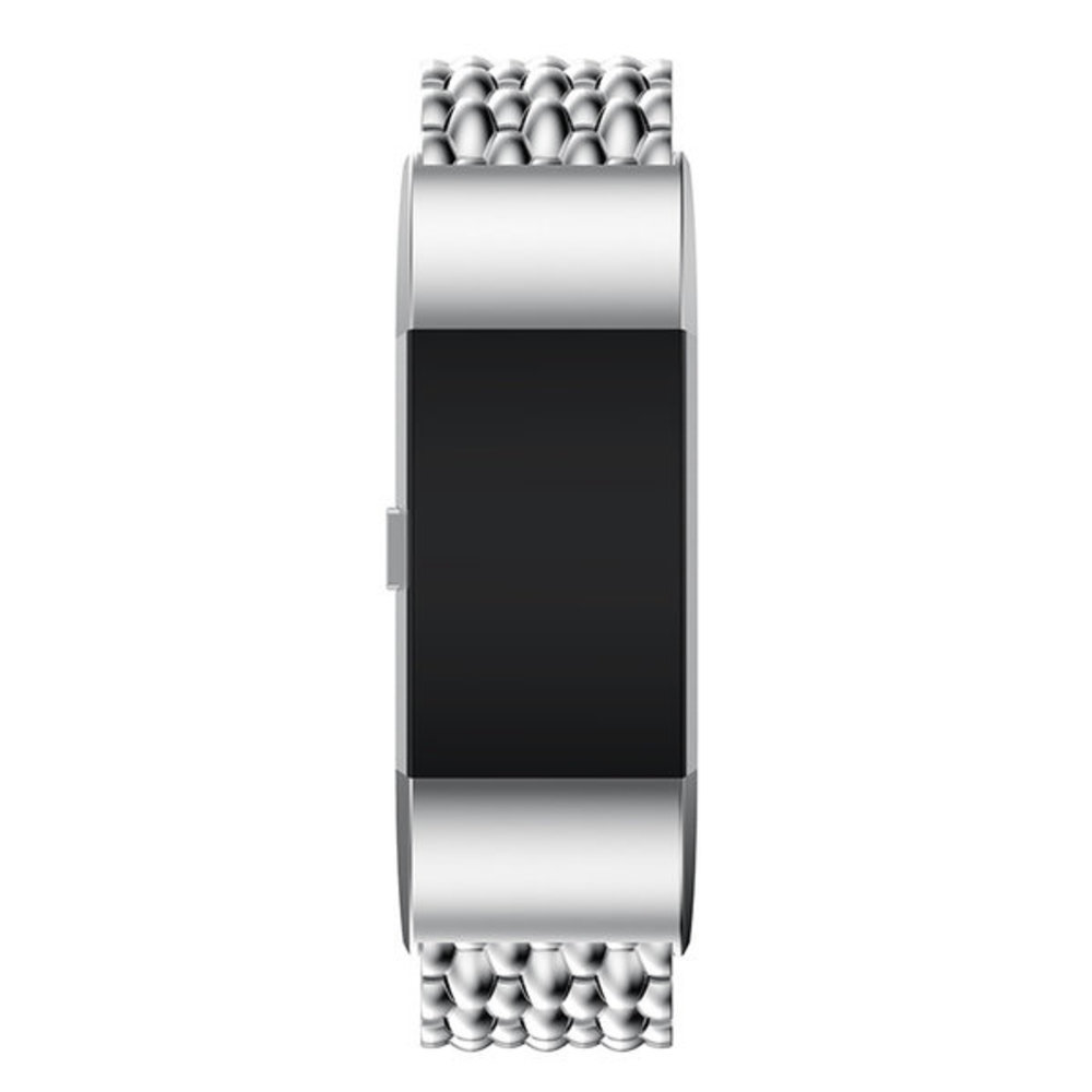 Strap-it® Strap-it Fitbit Charge 2 stalen draak band (zilver)