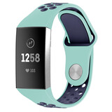 Strap-it® Fitbit Charge 4 sportband (aqua/donkerblauw)