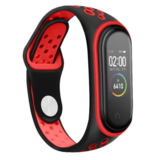 Strap-it® Xiaomi Mi Band 5 sport bandje (zwart/rood)