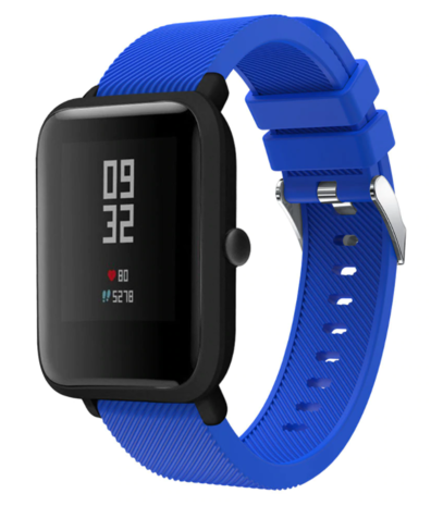 Strap-it® Strap-it Xiaomi Amazfit Bip silicone band (blauw)
