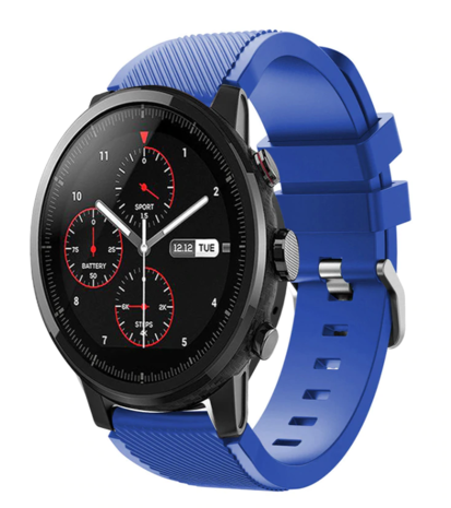 Strap-it® Strap-it Xiaomi Amazfit Stratos silicone band (blauw)