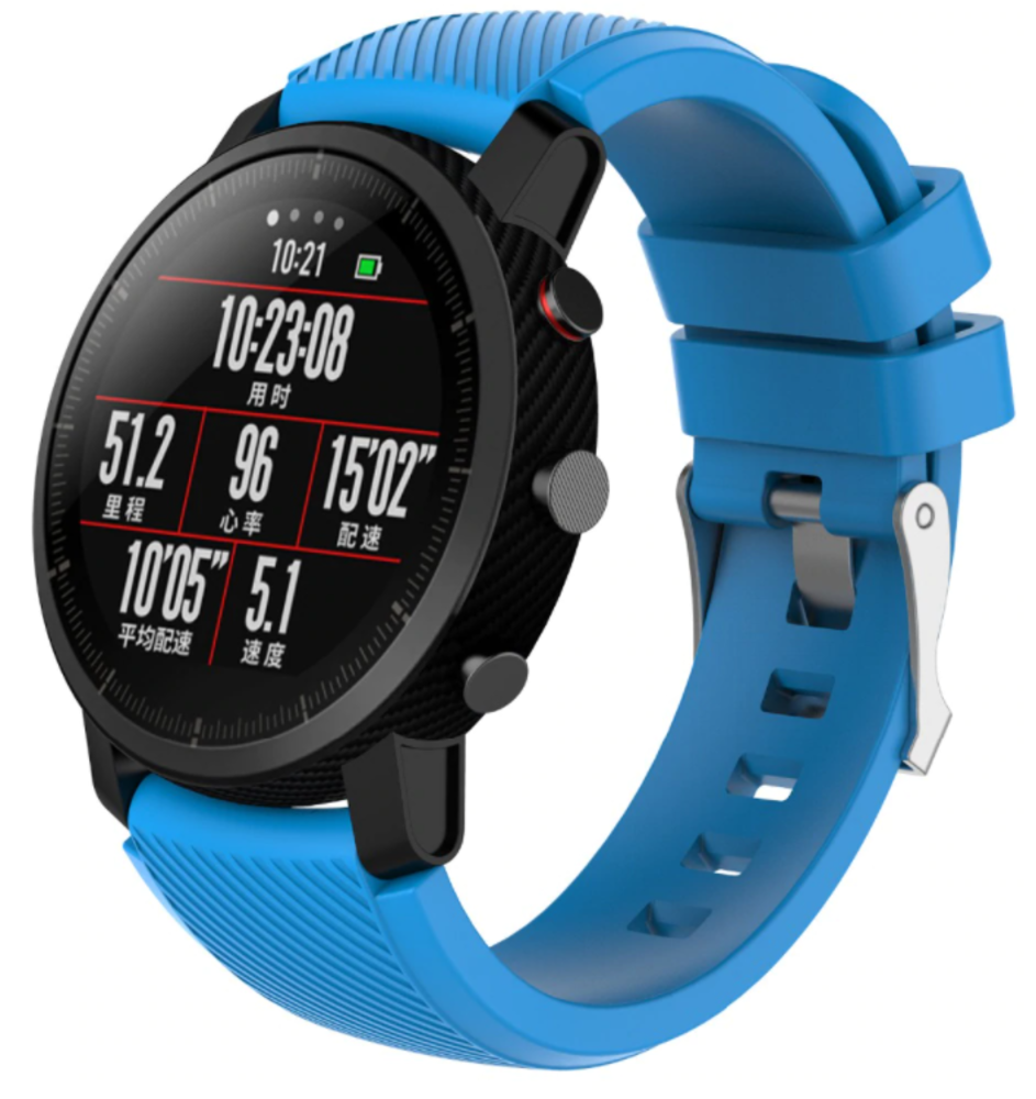 Strap-it® Strap-it Xiaomi Amazfit Pace silicone band (lichtblauw)