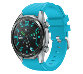 Strap-it® Huawei Watch GT 2 siliconen bandje (lichtblauw)