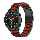 Strap-it® Strap-it Xiaomi Amazfit GTR stalen band (zwart/rood)