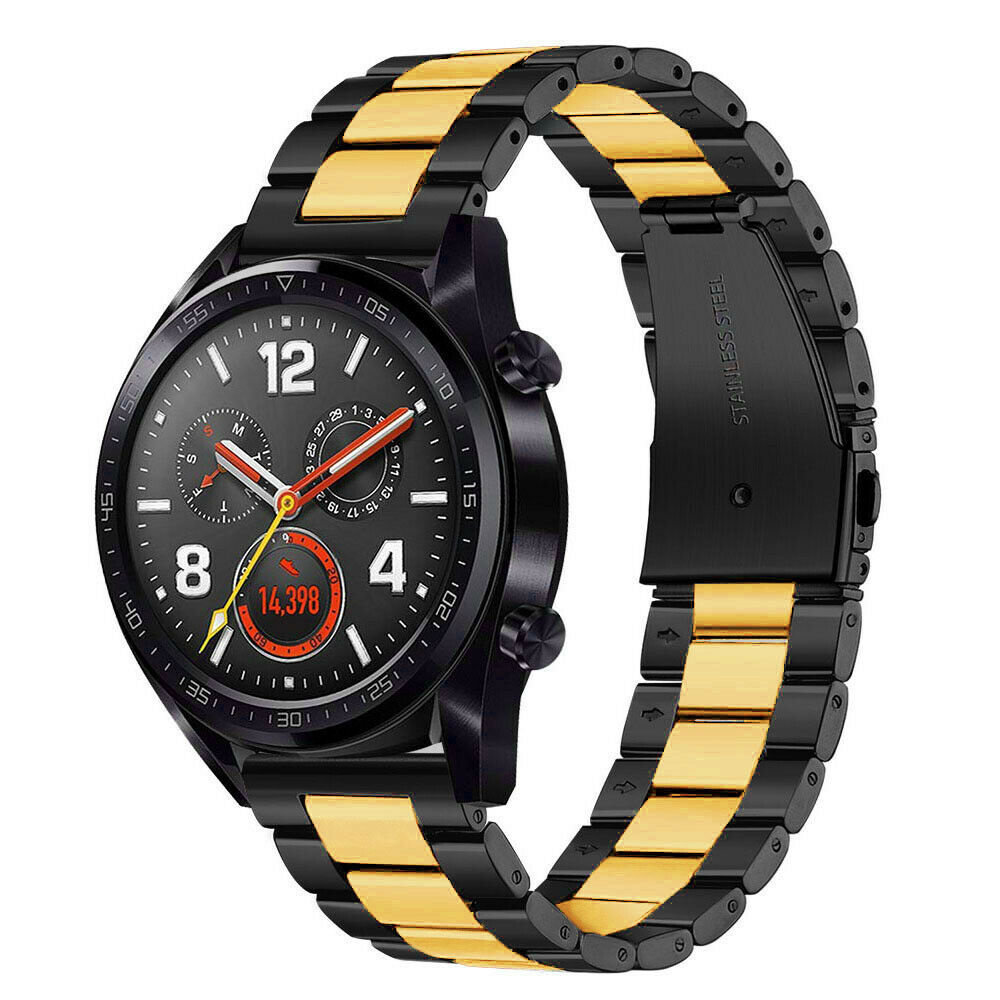 Strap-it® Strap-it Huawei Watch GT 2 stalen band (zwart/goud)