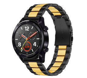 Strap-it® Huawei Watch GT 2 stalen band (zwart/goud)